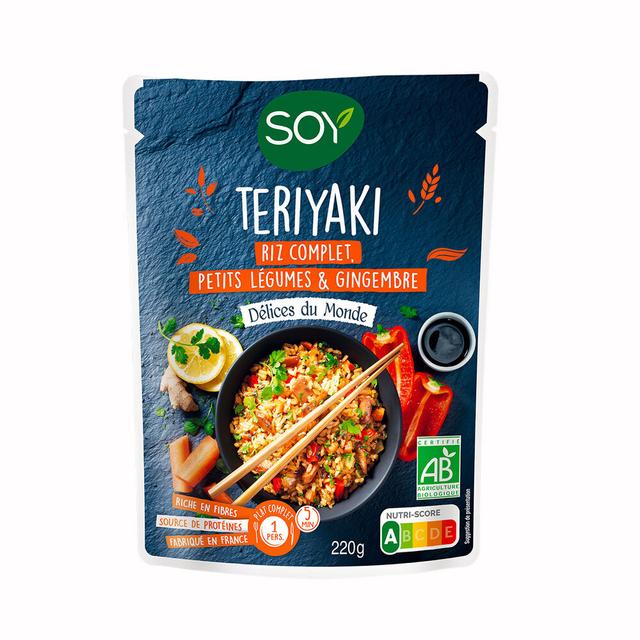 Teriyaki riz complet, légumes et gingembre 220g