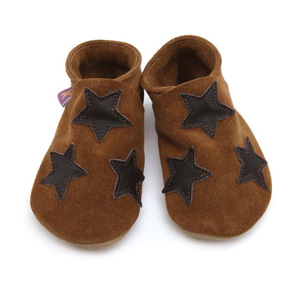 Chaussons Cuir Etoiles Choco 18-24 mois