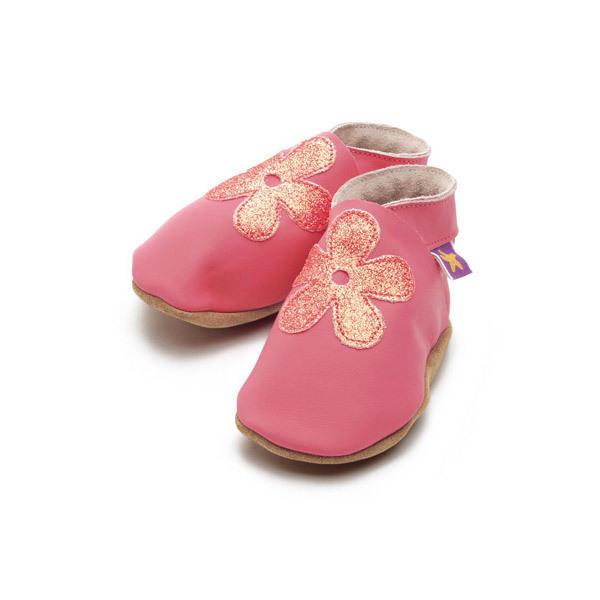 Chaussons cuir Fleur 0-6 mois