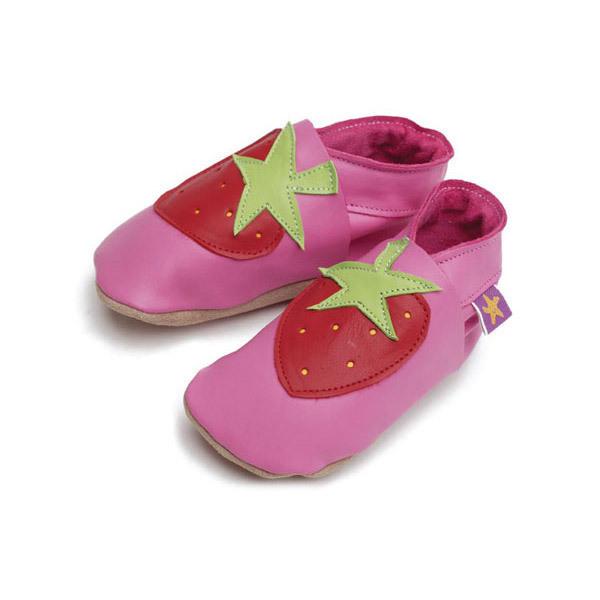 Chaussons cuir Fraise 0-6 mois