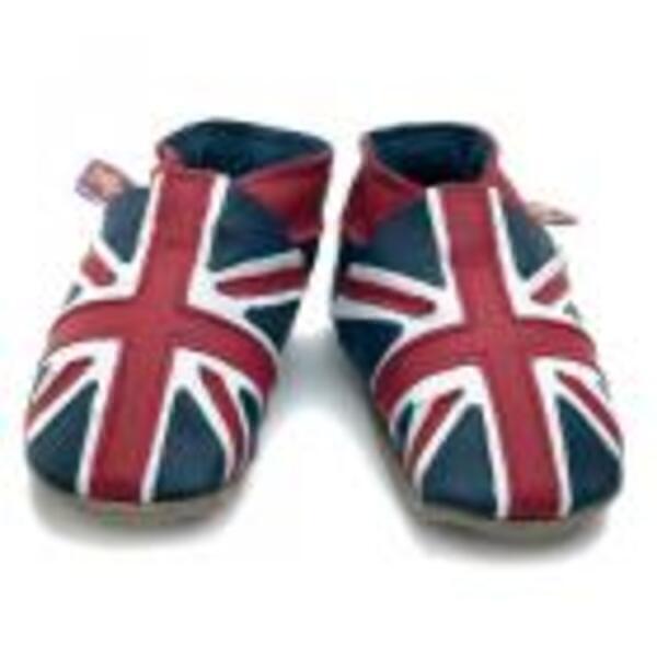 Chaussons cuir Union-Jack 0-6 mois