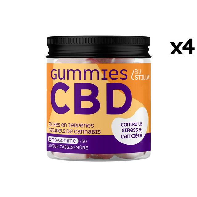 Lot 4 x 30 Gummies CBD Détente, Cassis Mûres, 4x300mg