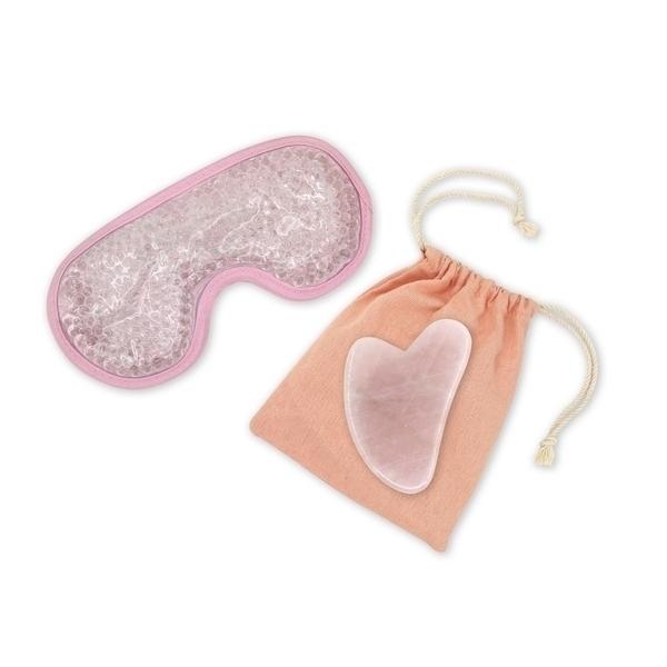 Kit Masque Yeux et GuaSha Quartz Rose