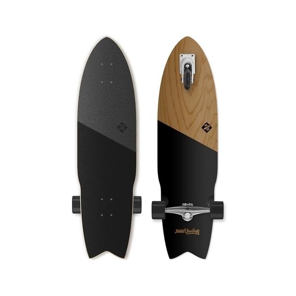 Skate Surfboard  Shark Attack 36" koa black