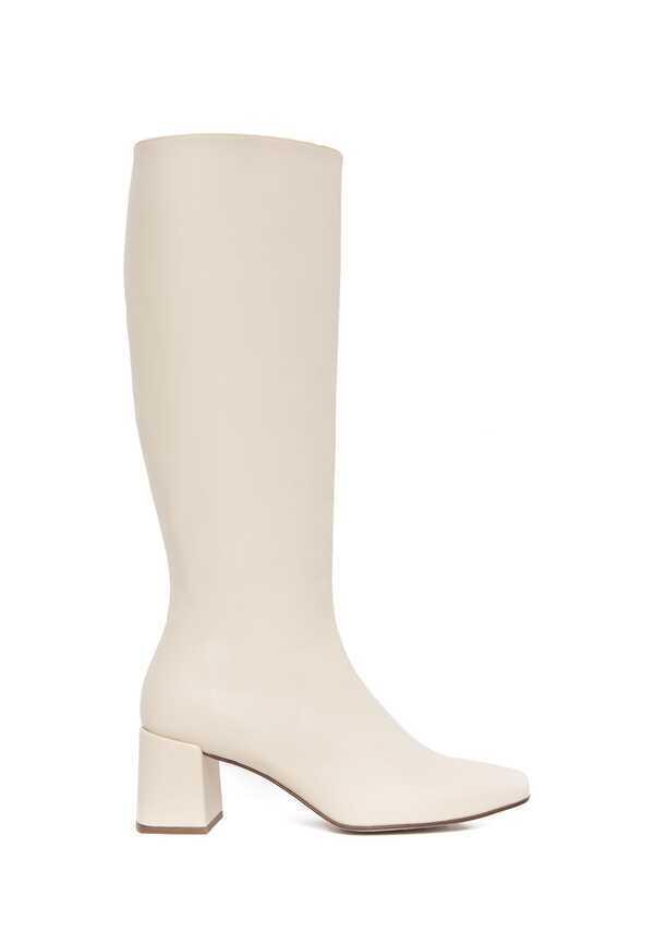 Chalk - Bottes en cuir vegan blanc