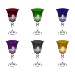 Coffret de 6 verres à pied 22 cl en cristal taillé