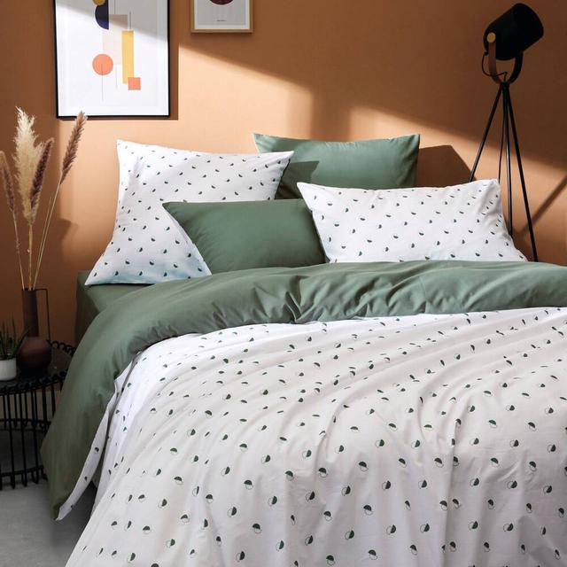 Housse de couette percale Alex Kaki TRADILINGE