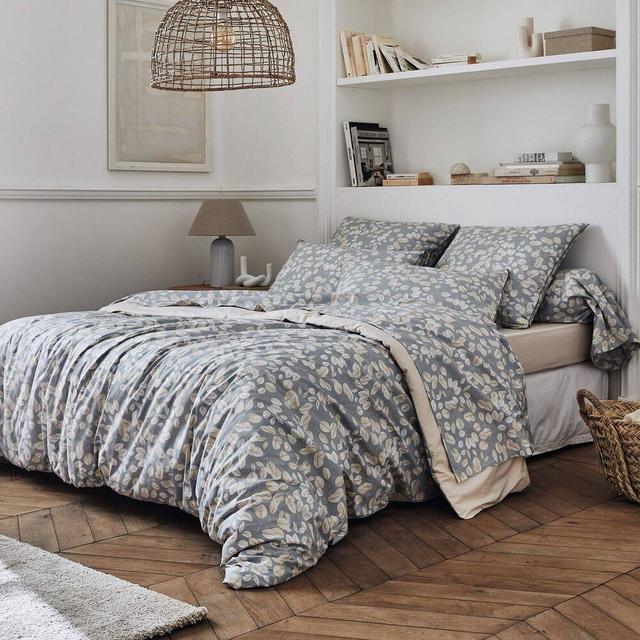 Taie oreiller coton percale Lison Gris TRADILINGE