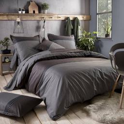 Housse de couette satin de coton Enzo Noir TRADILINGE