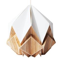 Suspension Origami en Ecowood et Papier Blanc  - taille S