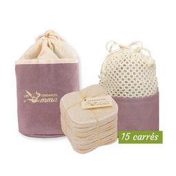 Kit Eco Belle Trousse Bambou écru - 15 carrés lavables