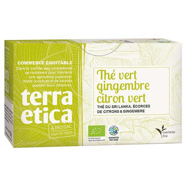 Thé vert gingembre citron vert 20 sachets