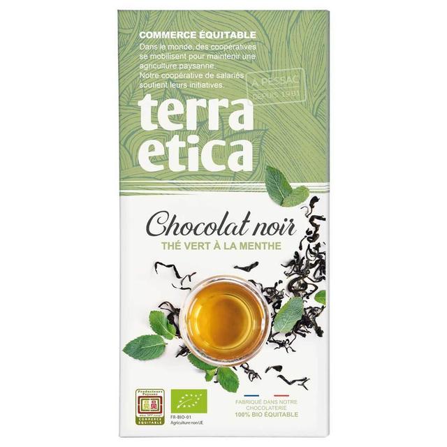 Tablette au chocolat noir thé vert menthe 100g