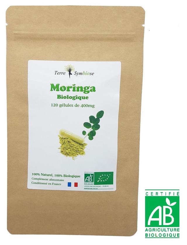 Moringa BIO - 120 gélules de 400 mg Biologique - Fer - Calcium -