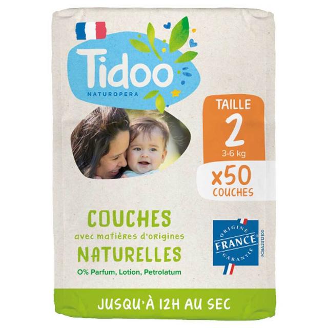 50 couches écologiques françaises T2 (3-6kg)