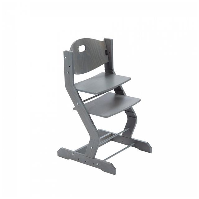 Chaise haute pour enfant en hêtre massif gris