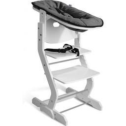 Chaise haute blanche avec attache bébé