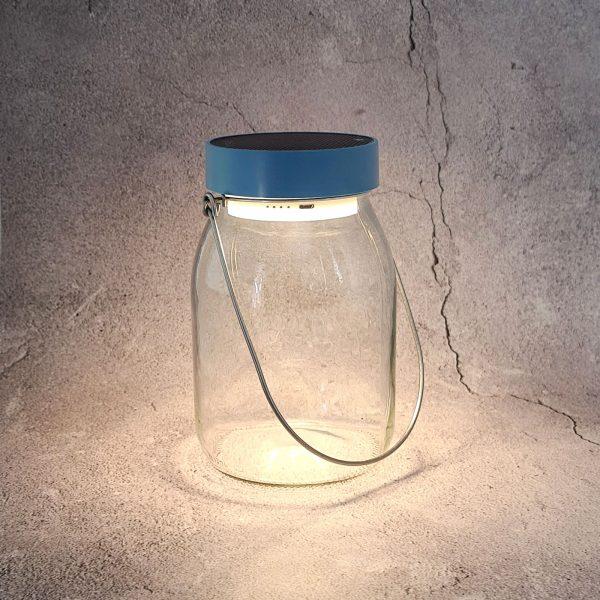 Lampe Solaire Pot de Lait 3,7V Tactile Bleu