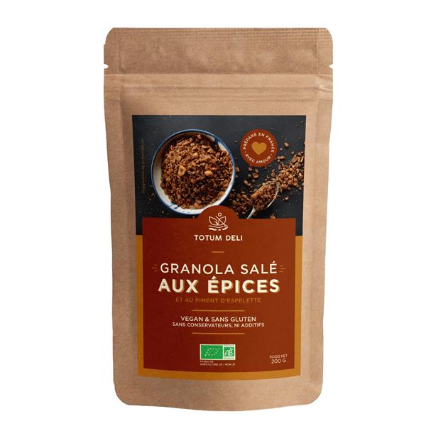 Granola salé aux épices et au piment d'Espelette - 200g