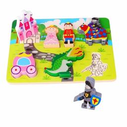 Jouet bébé Chunky puzzle en bois, Princesse et Chevalier