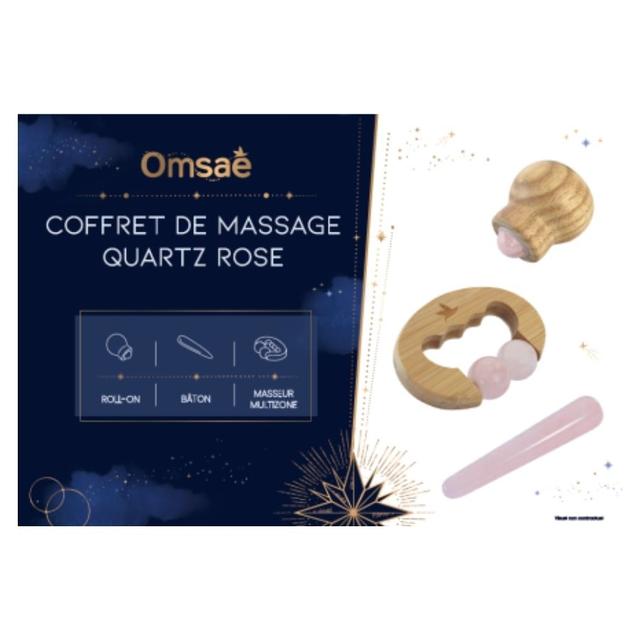 Coffret de massage quartz rose