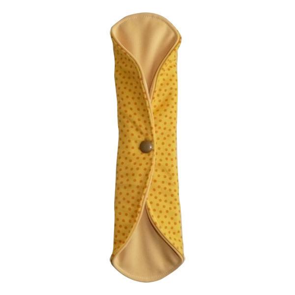 Serviette Hygiénique Jour Lavable Jaune Pois Coton Bio