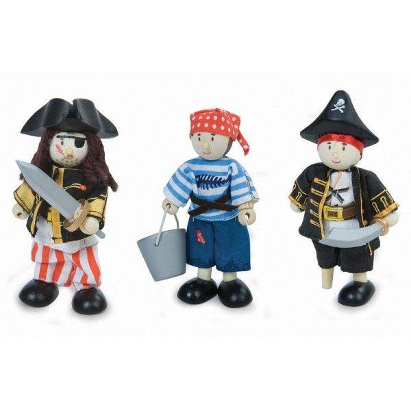 Set 3 Figurines Poupées Pirates Budkins