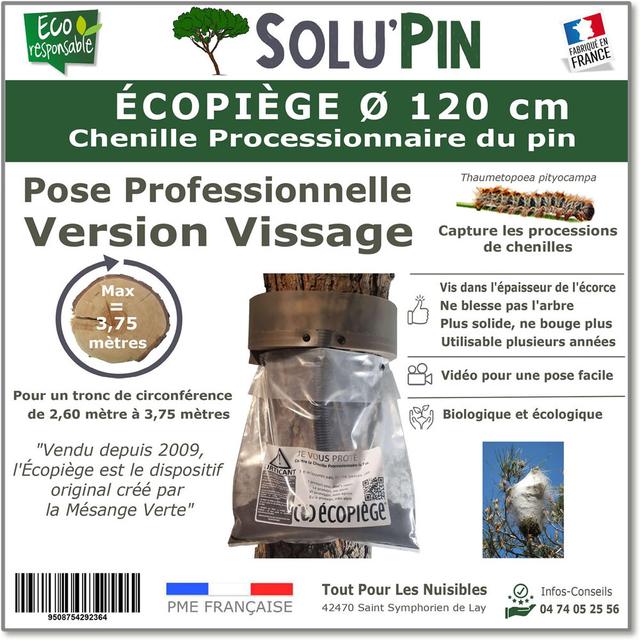 Écopiège Ø 120 cm Vissage, Piège Chenille Processionnaire du pin