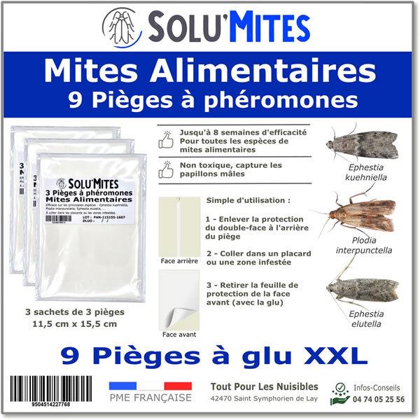 SOLUMITES-Lot de 9 Pièges à Phéromones pour Mites Alimentaires