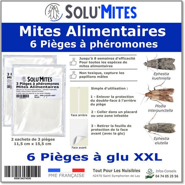 SOLUMITES-Lot de 6 Pièges à Phéromones pour Mites Alimentaires