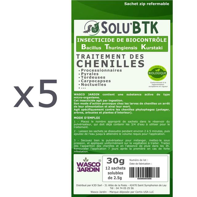 SoluBTK | 150 g - 200 litres | Bacillus Thuringiensys Kurstaki