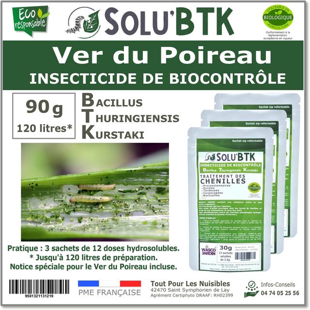 SoluBTK - Ver du Poireau 90gr Bacillus thuringiensis