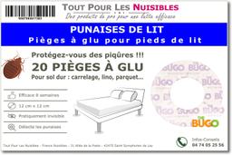 20 Pièges Punaises de lit à glu pour Pied de lit - Sol Dur