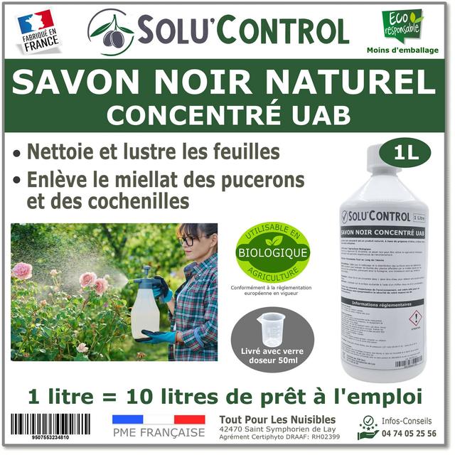 Savon Noir Naturel Concentré UAB Solu'Control, 1L, Nettoyant