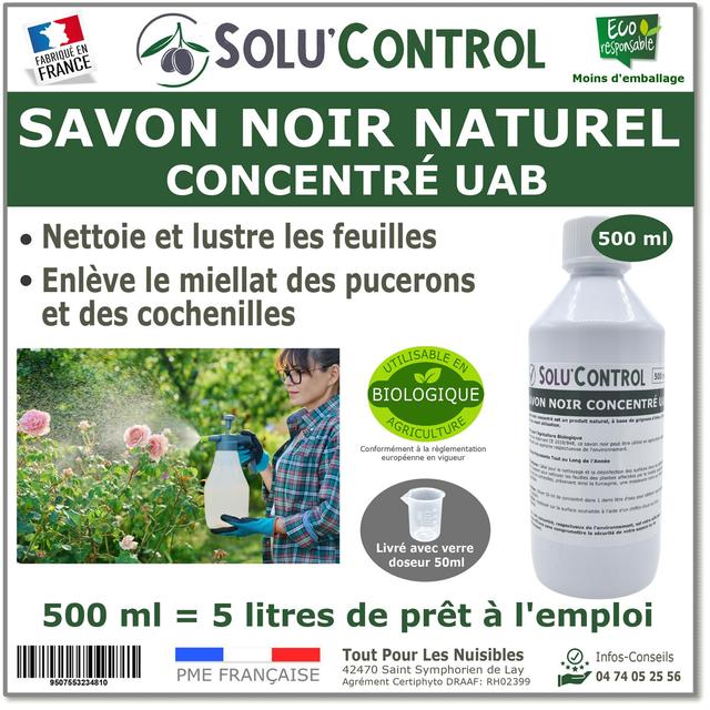 Savon Noir Naturel Concentré UAB Solu'Control, 500 ml, Nettoyant