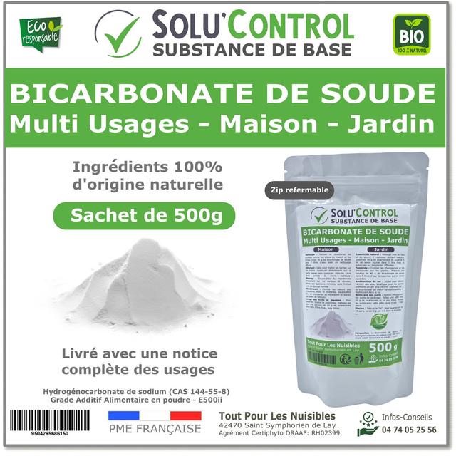 500 g de Bicarbonate de Soude Multi Usages, Maison et Jardin