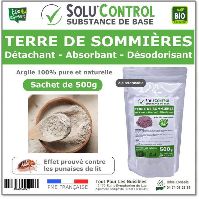 Terre de Sommières 500g - Détachant, Anti-Odeur & Anti-Punaises