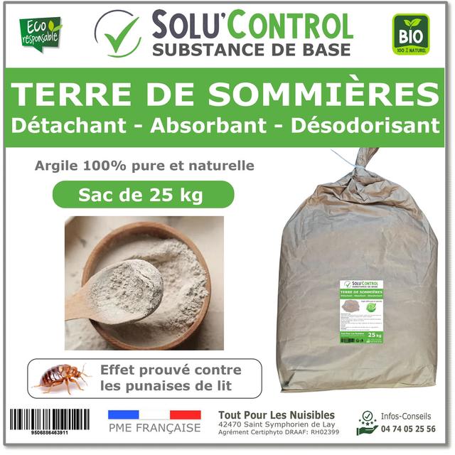 Terre de Sommières 25 kg - Détachant, Anti-Odeur et Anti-Punaises