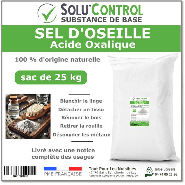 Sel dOseille 25 kg - Acide Oxalique 100% Naturel