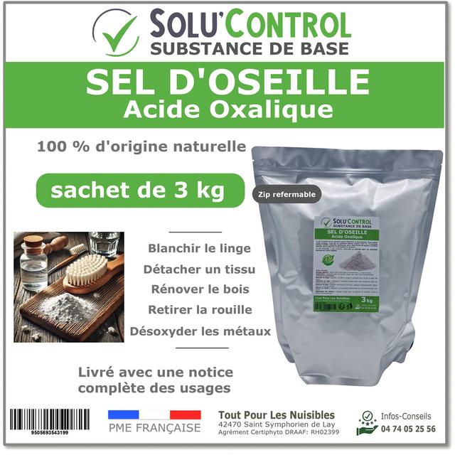 Sel dOseille 3 kg - Acide Oxalique 100% Naturel