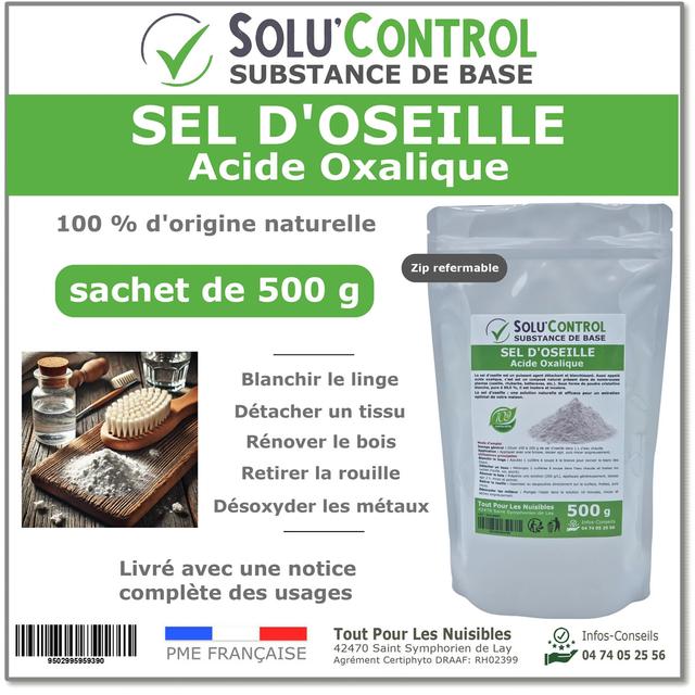 Sel dOseille 500 g - Acide Oxalique 100% Naturel