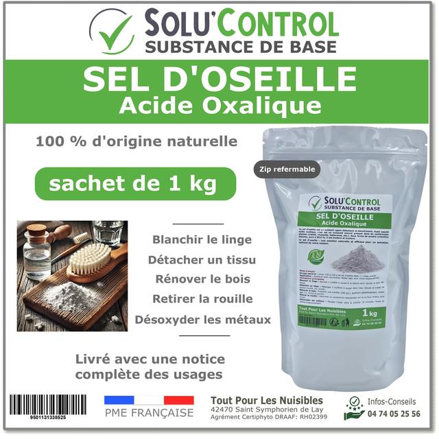 Sel dOseille 1 kg - Acide Oxalique 100% Naturel