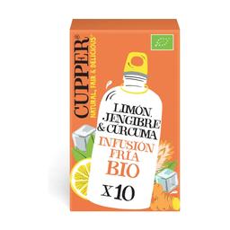 Infusion froide bio au citron, gingembre et curcuma 10 sachets