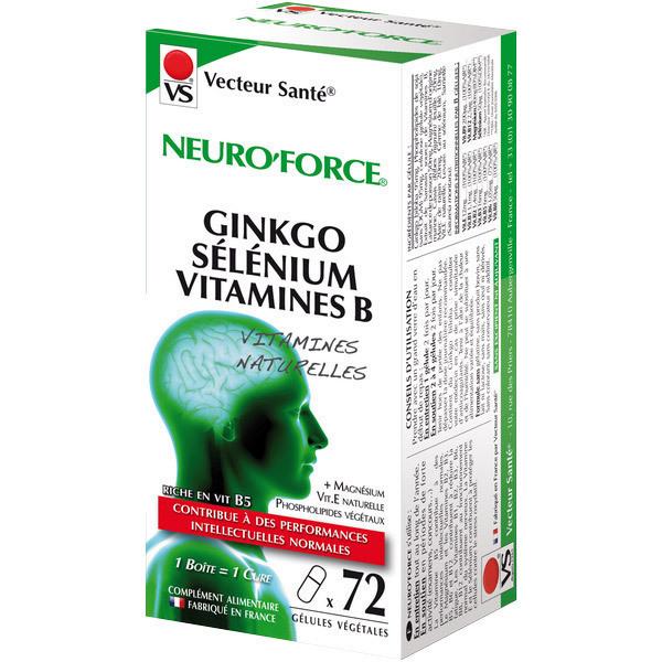 Neuro'Force Ginkgo Sélénium Vitamines B x 72 gélules végéta