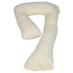 Coussin d'accouchement pre/post natal beige à carreaux