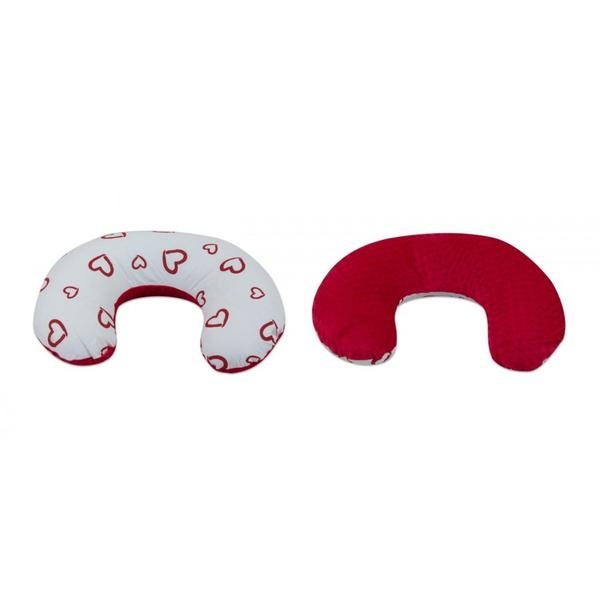 Coussin C dallaitement coeurs rouges sur fond blanc - rouge