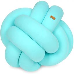 Coussin tressé turquoise