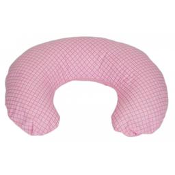 Coussin appui-tête rose à carreaux