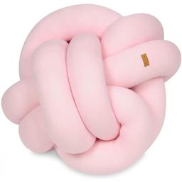 Coussin tressé rose clair