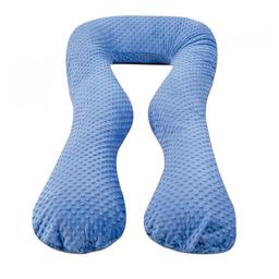 Coussin Grossesse/Allaitement forme en U bleu